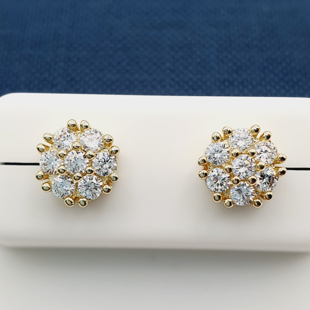 "14k Gold Plated Cubic Zircon Earrings, Inus1br137